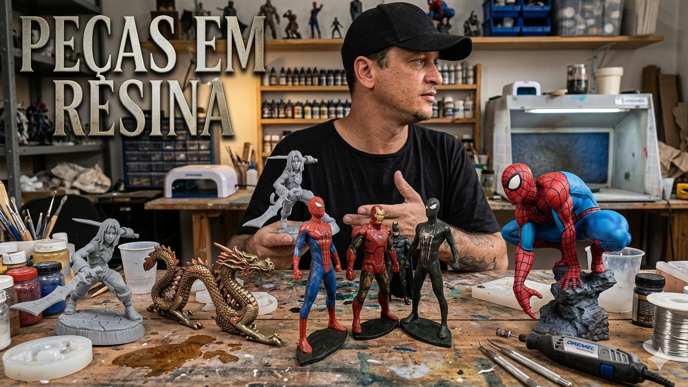 Peças em resina para decoração