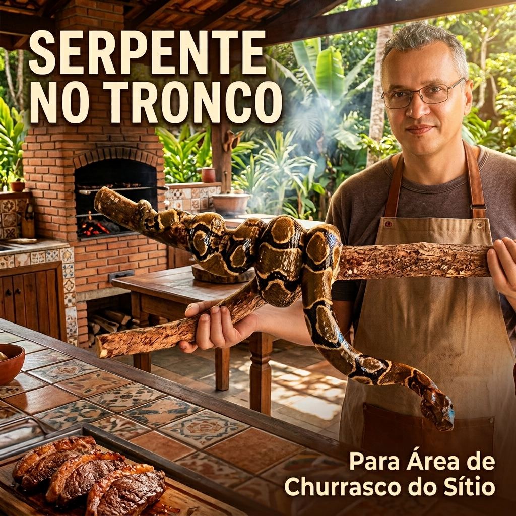 Serpente no Tronco Decoração de Parede